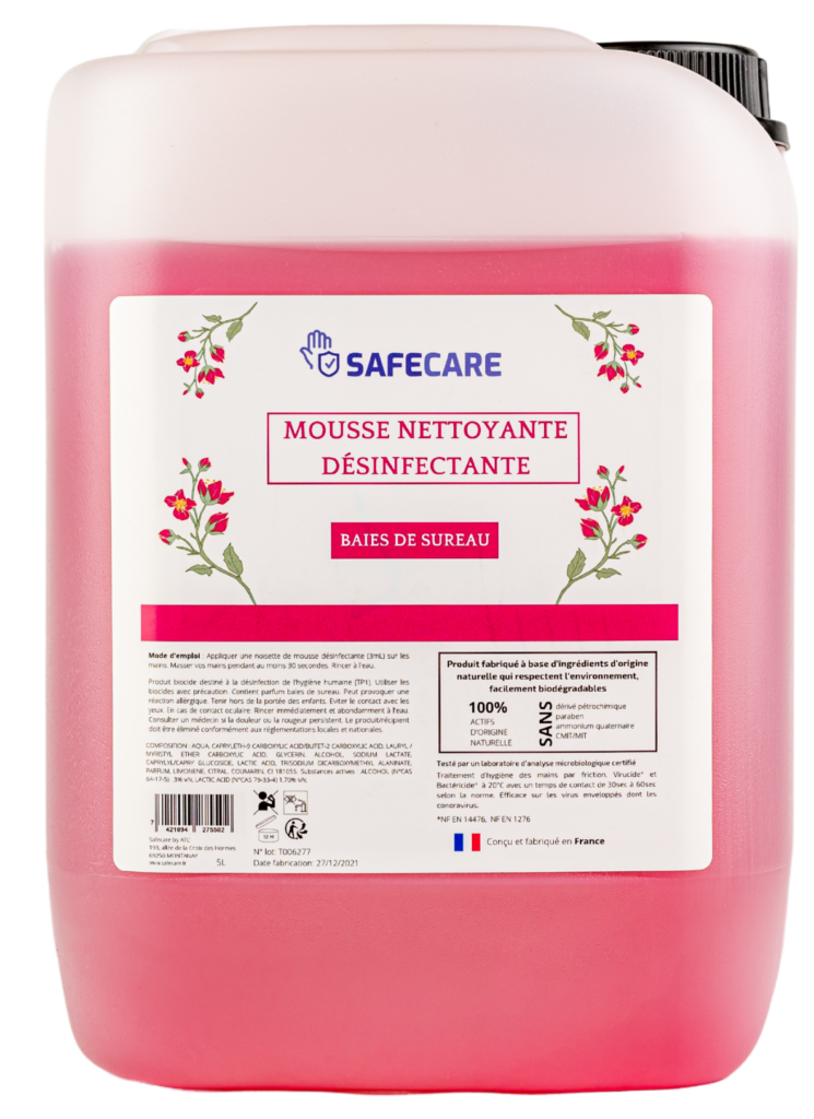 Mousse nettoyante et désinfectante aux baies de sureau