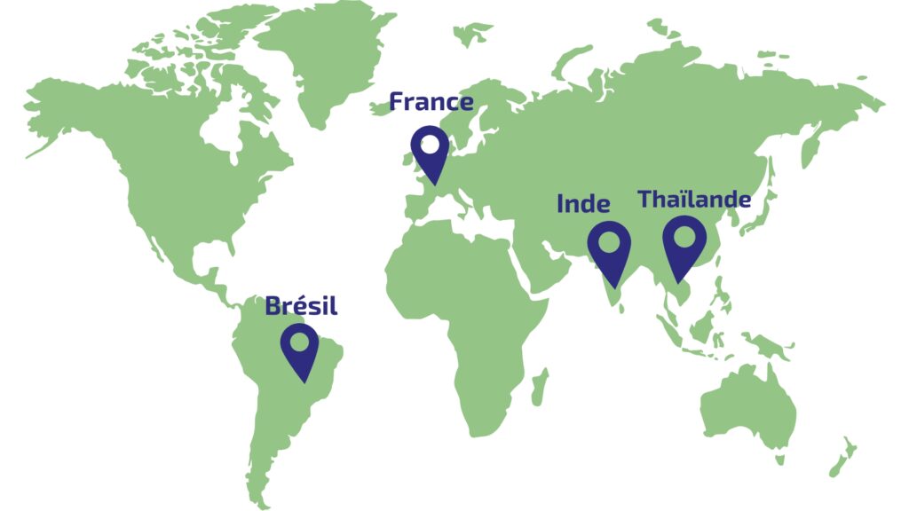 Carte du monde avec les filiales du groupe ATC