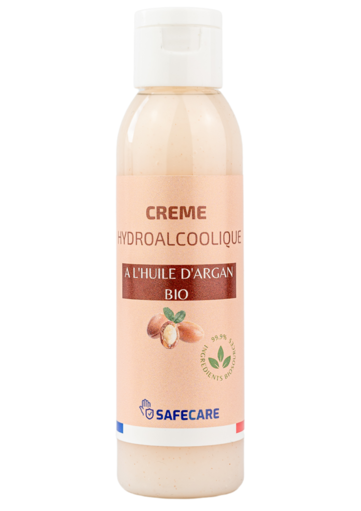 Crème hydroalcoolique à l'huile d'Argan pour les mains