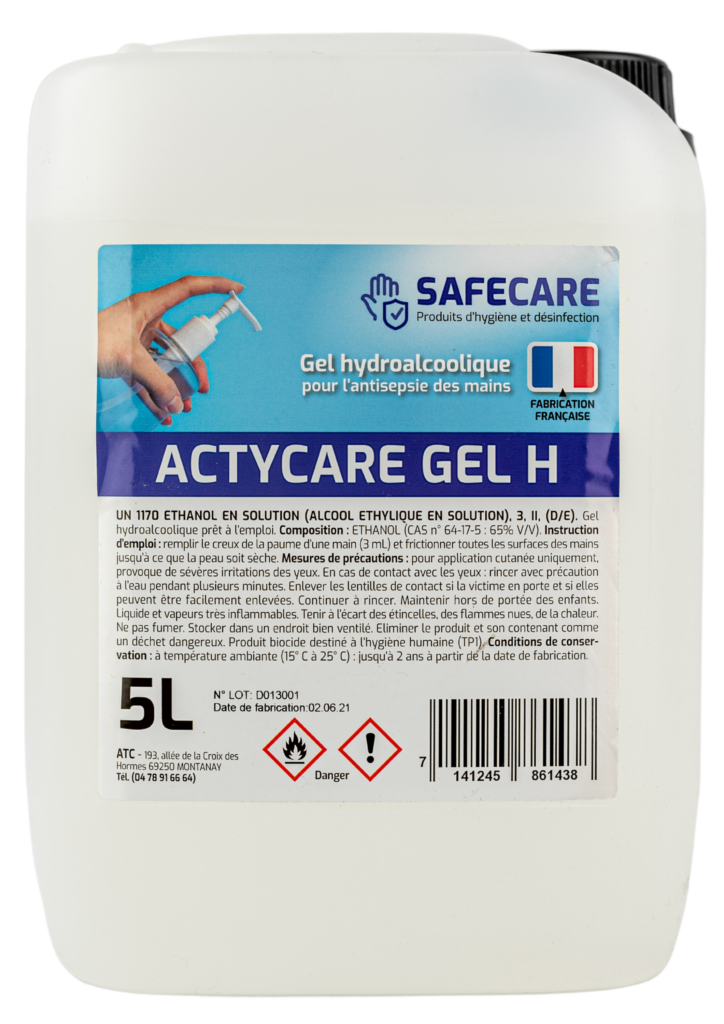 Gel hydroalcoolique pour les mains
