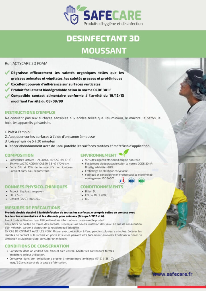 Fiche technique désinfectant 3D moussant (fr)