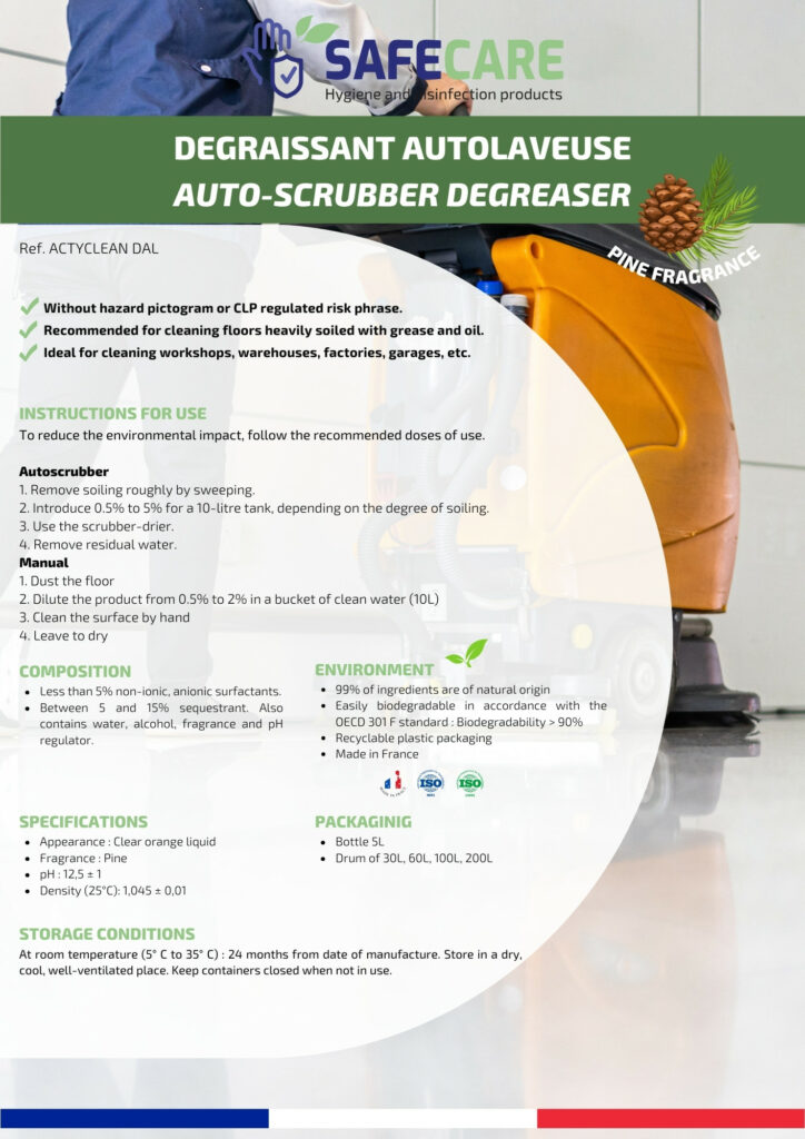Fiche technique dégraissant auto-laveuse (en)