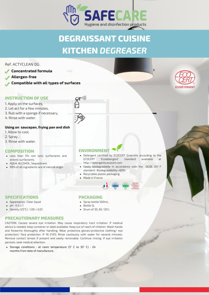 Fiche technique dégraissant cuisine (en)