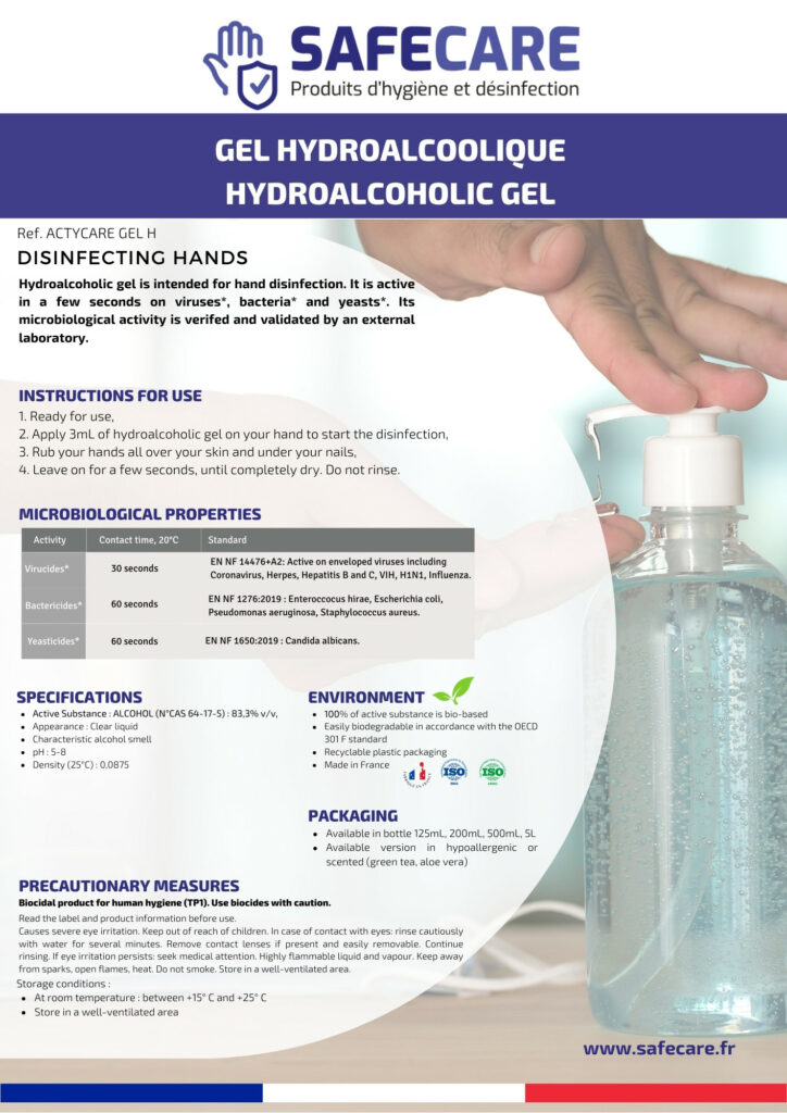 Fiche technique gel hydroalcoolique (en)