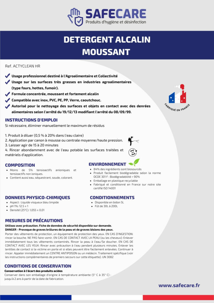 Fiche technique détergent alcalin moussant (fr)