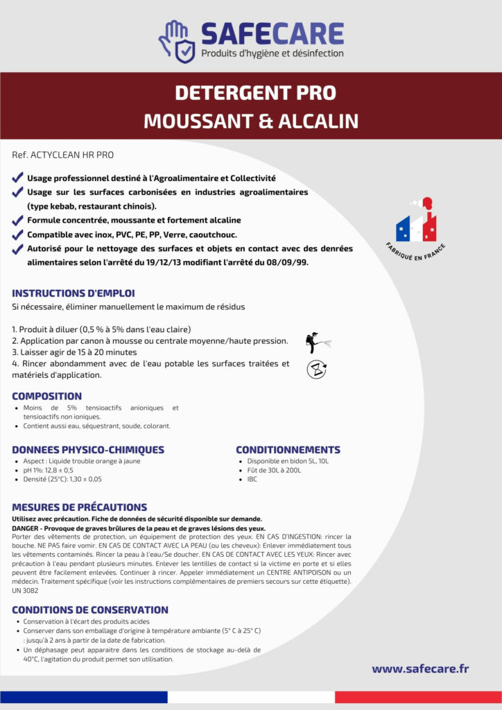 Fiche technique détergent pro moussant et alcalin (fr)