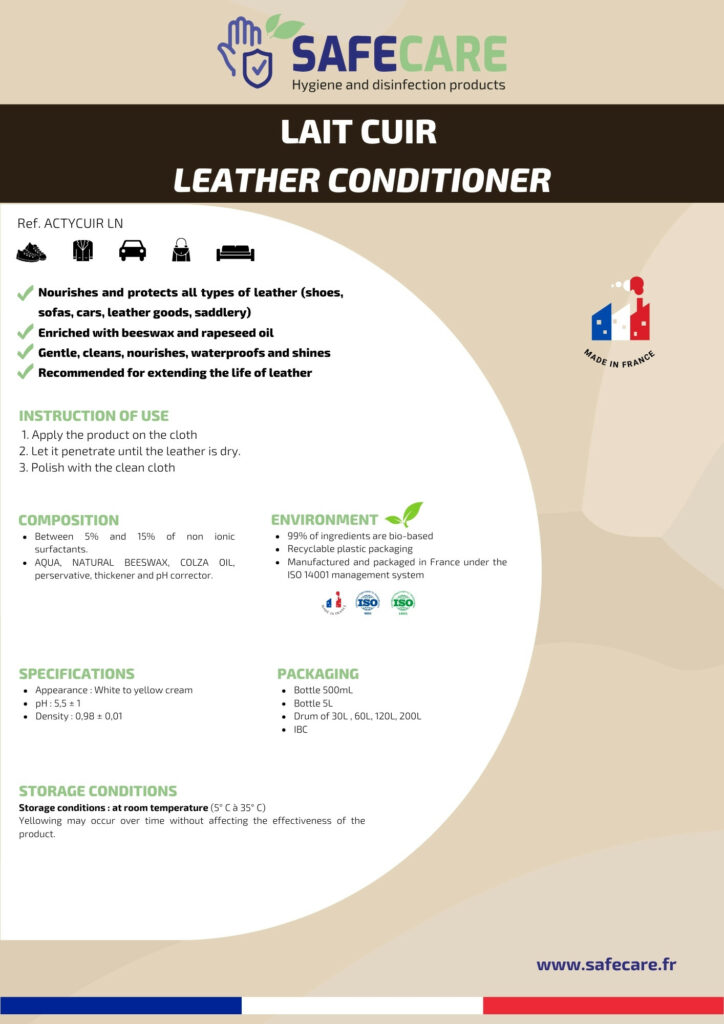 Fiche technique lait cuir (en)