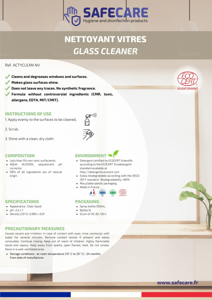 Fiche technique nettoyant vitres (en)