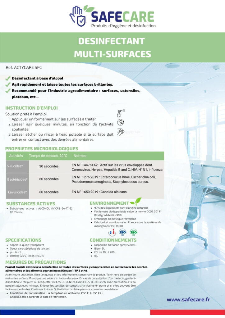 Fiche technique désinfectant multi-surfaces (fr)