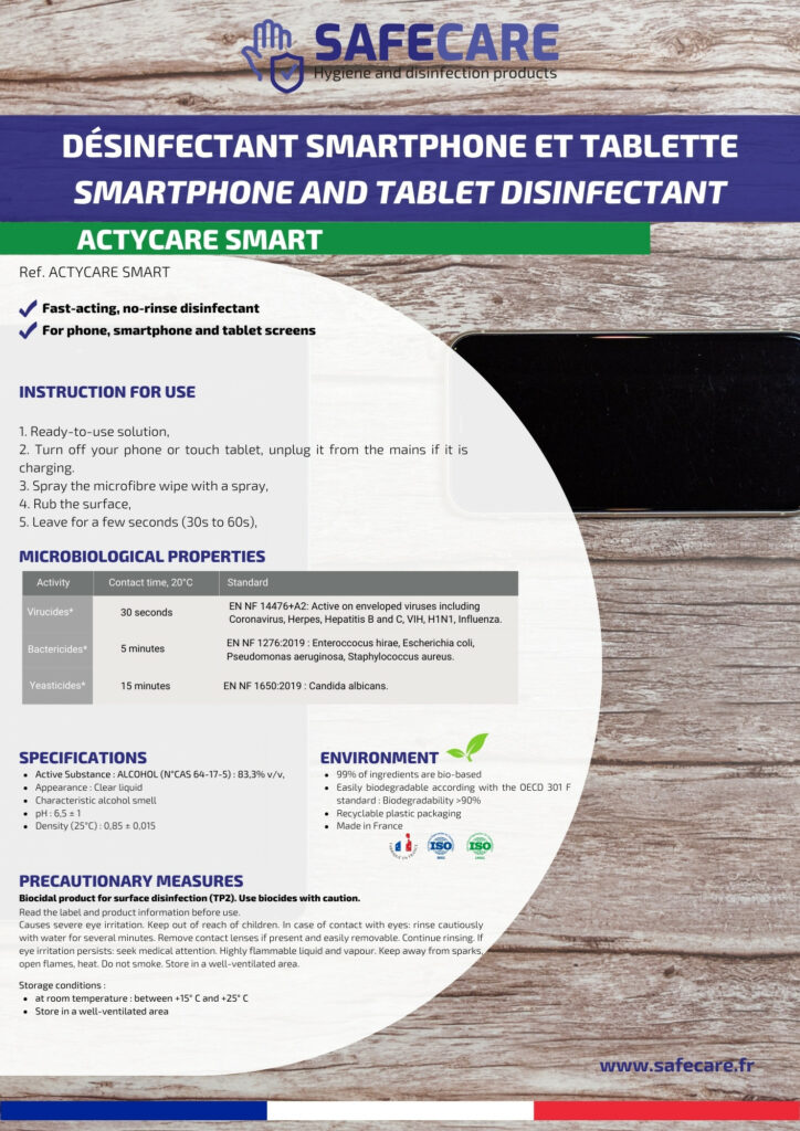 Fiche technique désinfectant smartphone et tablette (en)
