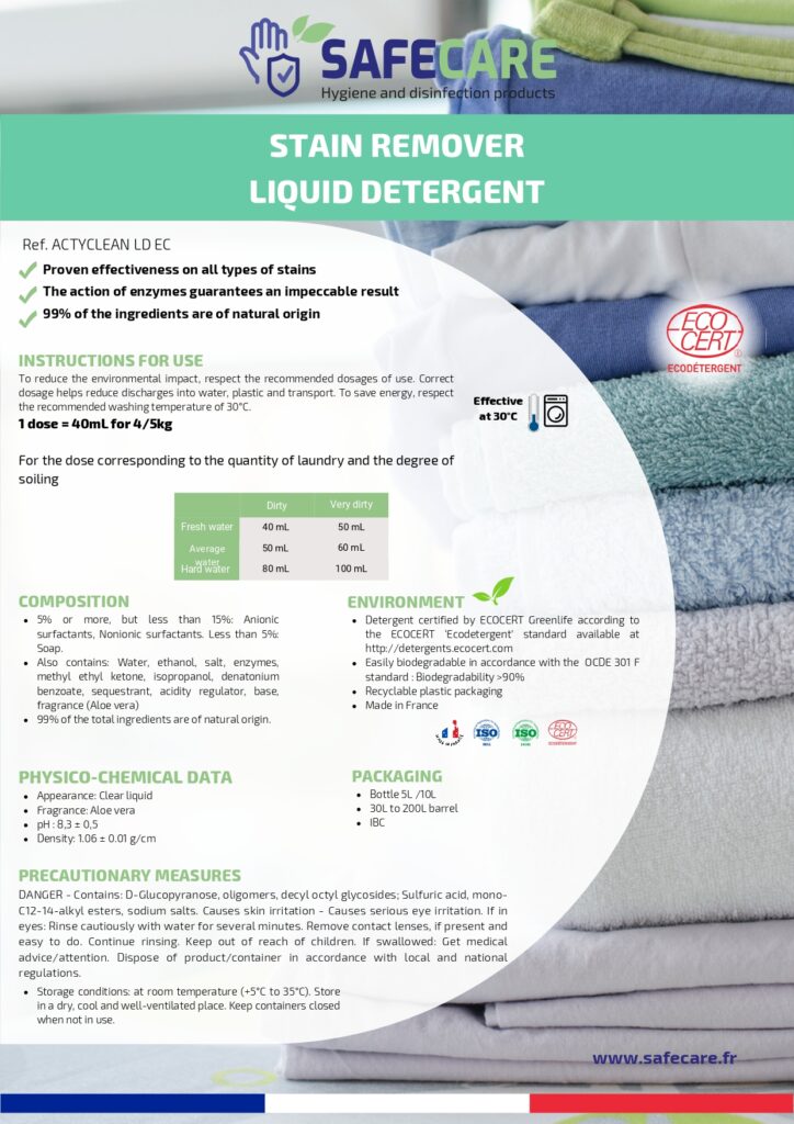 Fiche technique Lessive détachante ecocert (en)