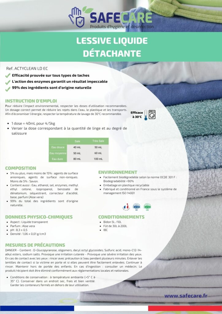 Fiche technique Lessive liquide détachante (fr)