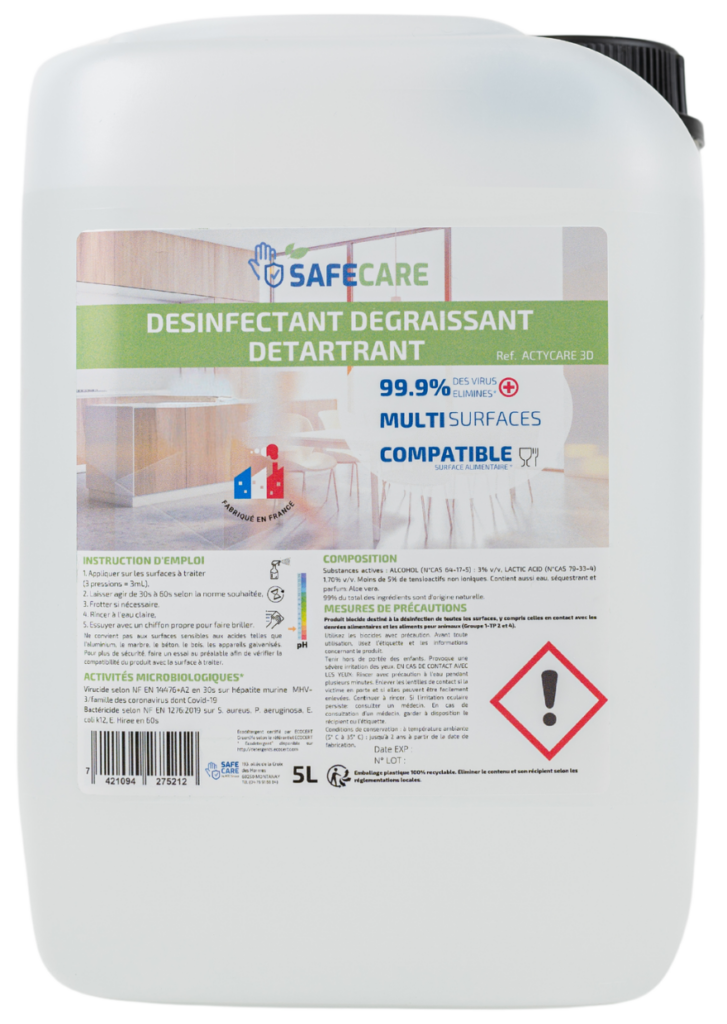 Desinfectante, desengrasante y descalcificador en bidón de 5 litros
