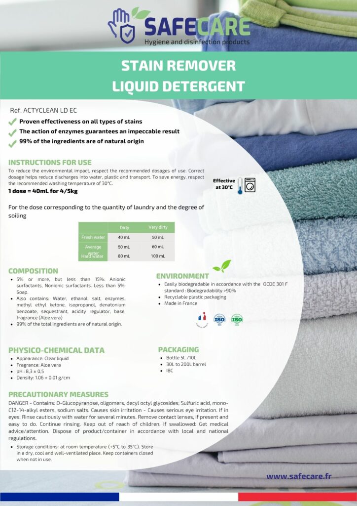 Fiche technique Lessive liquide détachante (en)