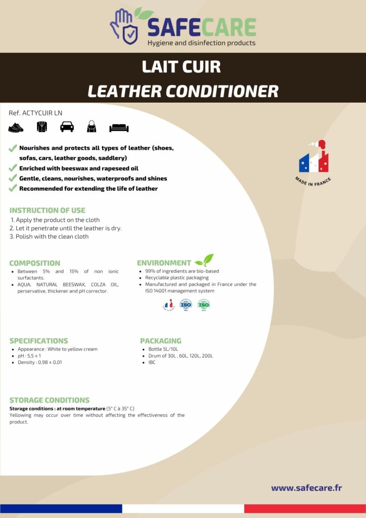Fiche technique lait cuir (en)