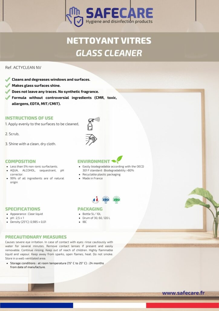 Fiche technique nettoyant vitre (en)