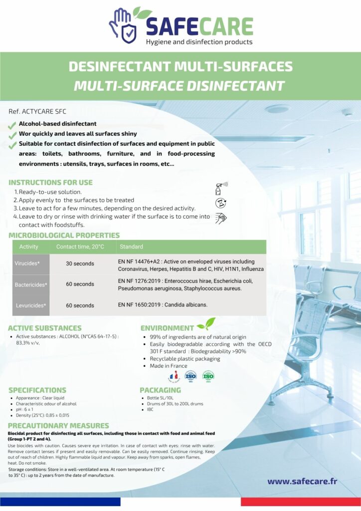 Fiche technique désinfectant multi-surfaces (en)