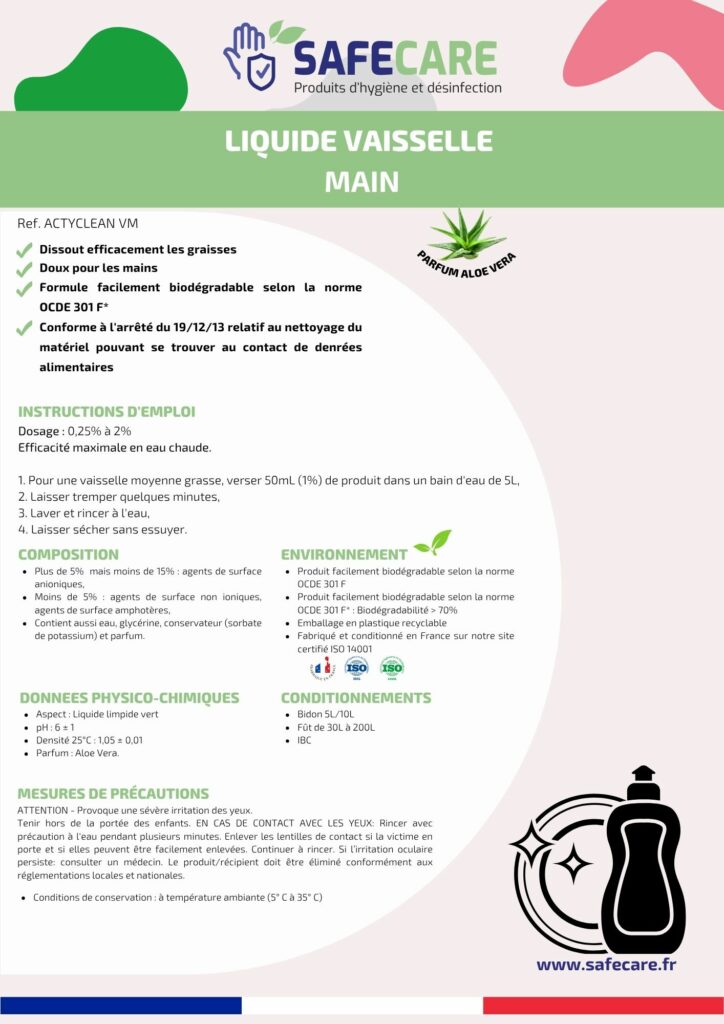 Fiche technique liquide vaisselle main aloe vera (fr)